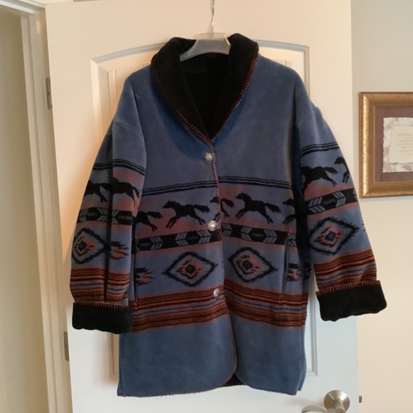 Fully Reversible Southwestern Style Jacket - Picture 2 of 3
